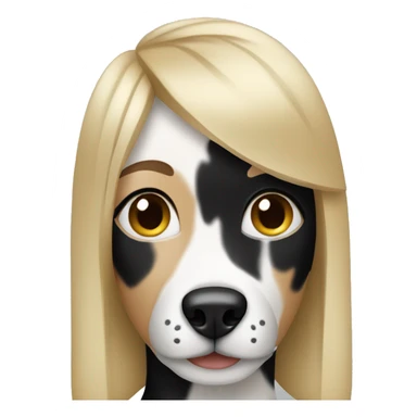 Blond woman with Black and white dog  sticker
