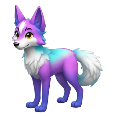 Colorful Shiny Fionbri-Falvie-sparkle-wolf-sona with markings full body sticker