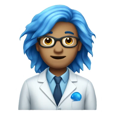 blue betta fish scientist sticker