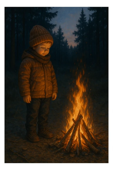 a child near a fire sticker