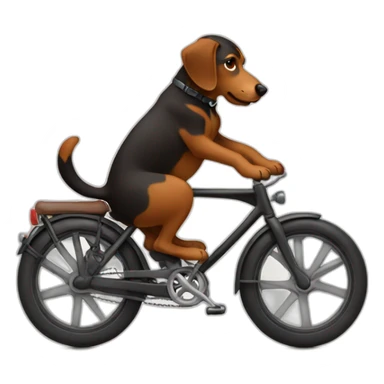 black with brown dog on a bike sticker