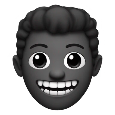 vampire dark monochrome skin face and a weird smile with 5 dark teeth sticker