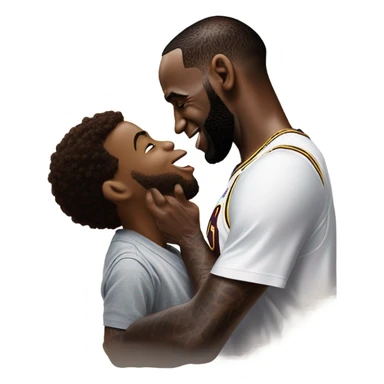 LeBron kissing bronny James sticker