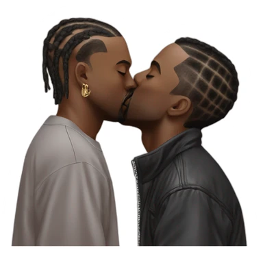 Kanye west kissing travis scott sticker