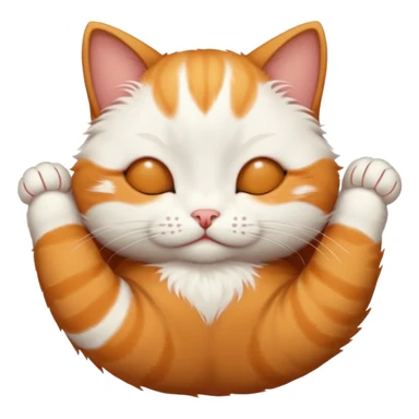 ginger and white small cat upside down with eyes closed sticker