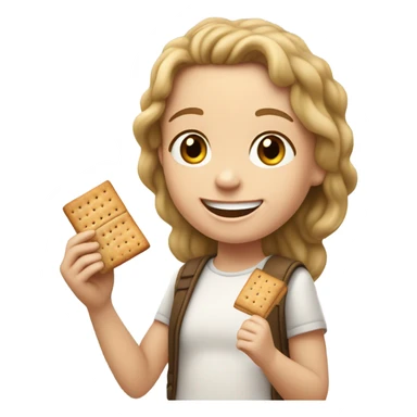 White Girl eating graham crackers  sticker