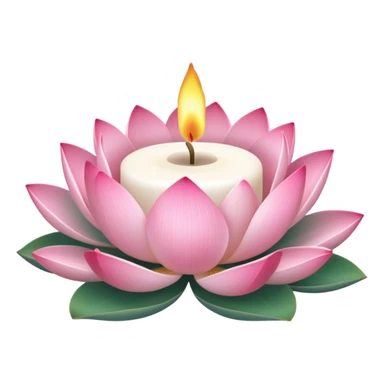 a lotus flower, next to a candle symbolizing a spa sticker