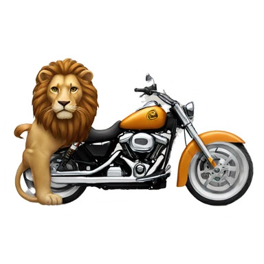 Lion on a Harley  sticker