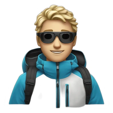 Un garçon blanc ,à das lunettes de ski, il a les cheveux noirs sticker