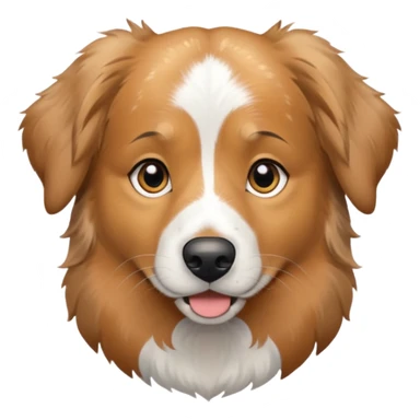 Australian Shepherd golden retriever tan eyebrows  black and speckled grey fur on chest. "No white" sticker