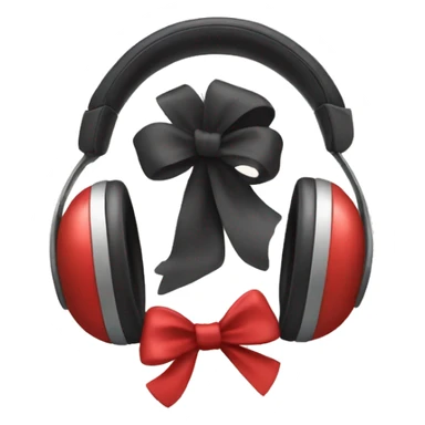 Headphones with a bow sticker