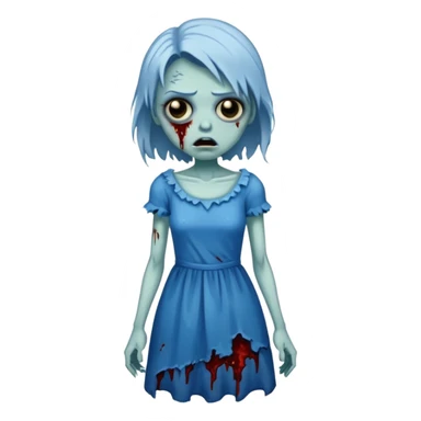 a zombie with blue dress sticker