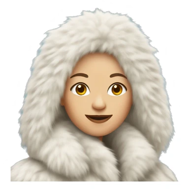 White woman in giant fur coat sticker