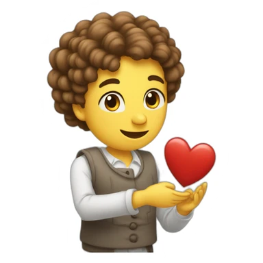 Abbeille et coeur sticker