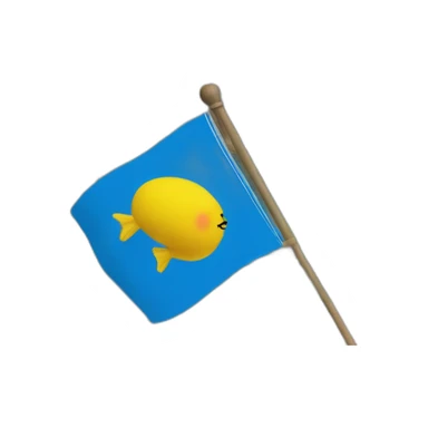 A lemon waving the flag of the Canary Islands sticker