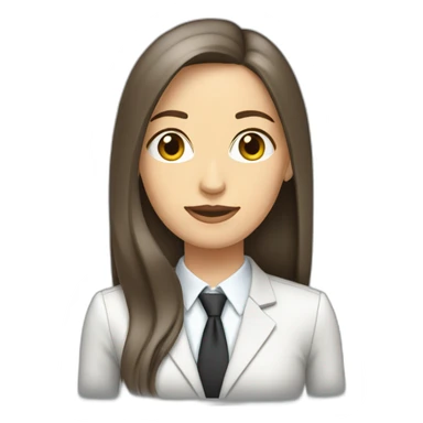 Dark Brown straight long hair white woman wearing suit sticker