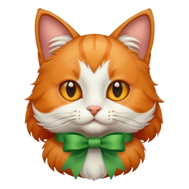 cat with green ribbon sticker