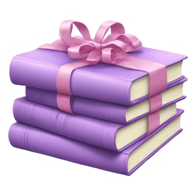 light purple Books stacked up and tied together by a pink bow sticker