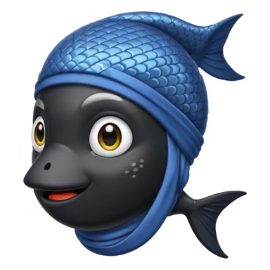 Black fish with a durag- not fully black just dark sticker
