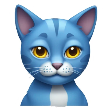stupid blue cat sticker
