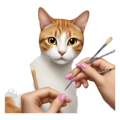Cat painting nails  sticker
