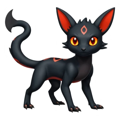 Salandit-Umbreon-Litten-Fakémon-hybrid-creature (full body)  sticker