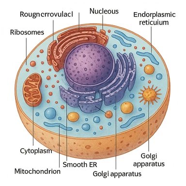 cell and cell organs sticker