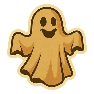 Create images of happy retro ghosts, pumpkins, spiders, witches for stickers. Use this image for inspiration. sticker