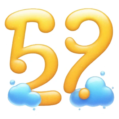 the number 47 and a % sign, in a bubbly font sticker