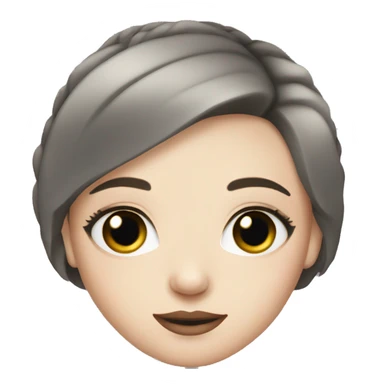 short hair brunette girl with makeup and grey eyes and pale skin  sticker