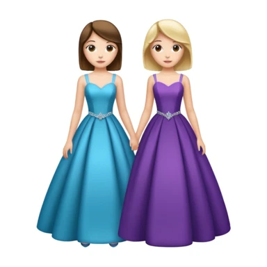 girls in a prom sticker