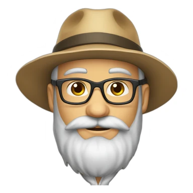 harvest garneder european long black beard no hair glasses with hat sticker