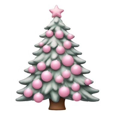 pastel pink christmas tree sticker