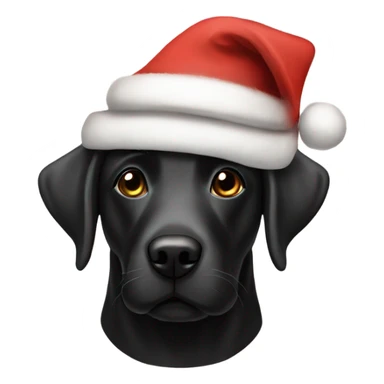 black Labrador with Santa hat and elf ears  sticker