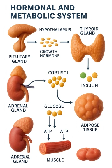 quadro ormonale e metabolico in 3d sticker