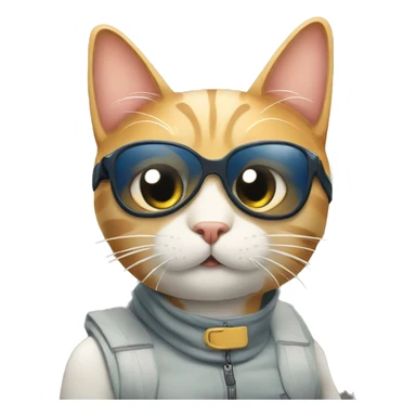 Cat in plane  sticker