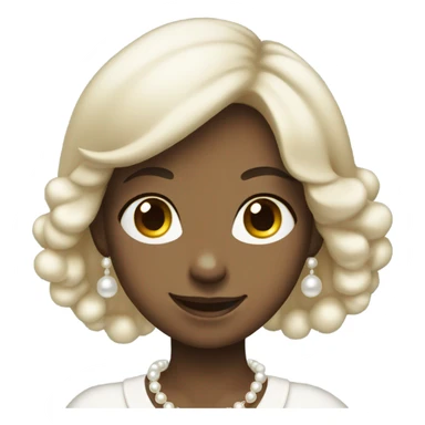 smiling girl with pearl necklace sticker