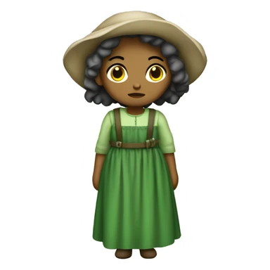sad shepherdess with green dress sticker