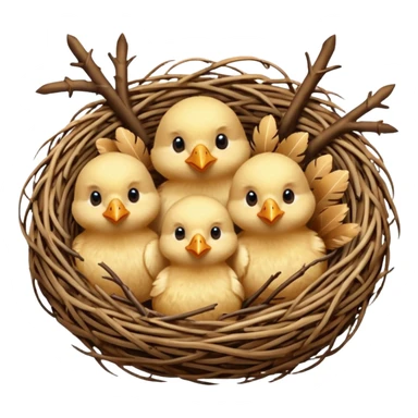 A nest with chicks sticker
