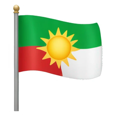 Red white and green flag with a sun in the middle sticker