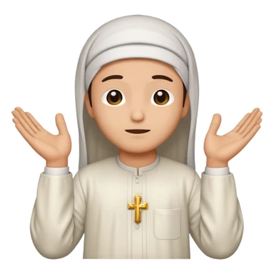 Make a person praying in Islam religion make it a sideways facing 2d emoji sticker