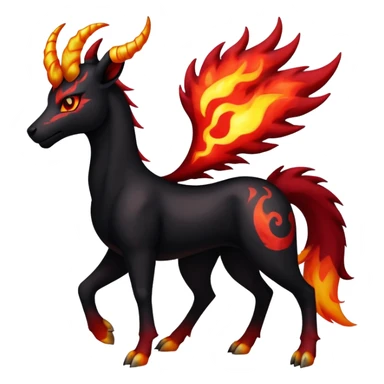 Shiny Exotic Gothic Rapidash-Houndoom-Pokémon-Fakémon-hybrid-creature sticker