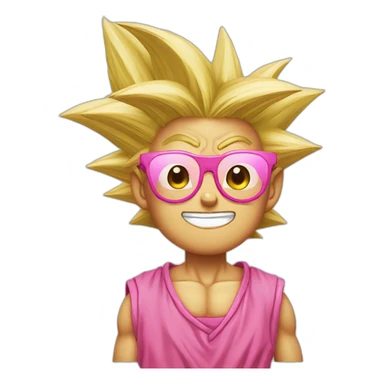 Goku dragon ball z wearing pink glasses sticker