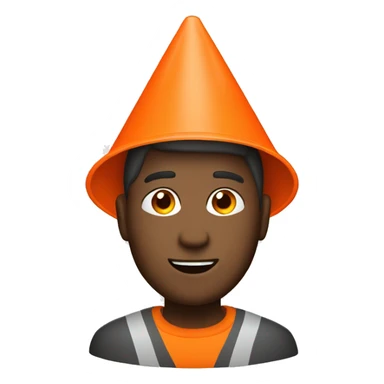 Guy head orange traffic cone  sticker
