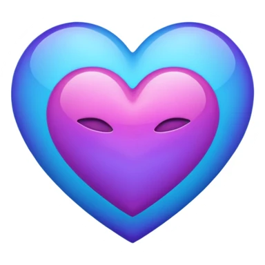 Combined blue and purple colour in one heart emoji sticker