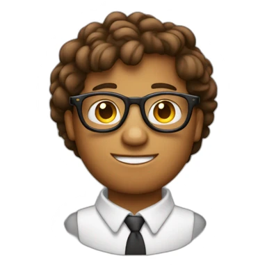 Garcon avec cheveux maron court et lunette ronde sticker