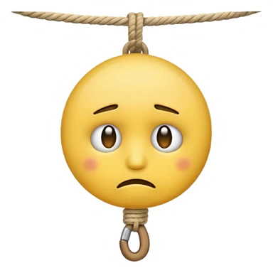 Emoji with a rope around his neck  sticker