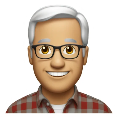 Tim Walz smiling & wearing a plaid shirt sticker