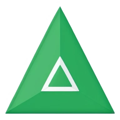 Emoji-style triangular flag, bright green, flat design, no folds or shading, simple and clean, minimalistic, centered on plain white or transparent background, high resolution sticker