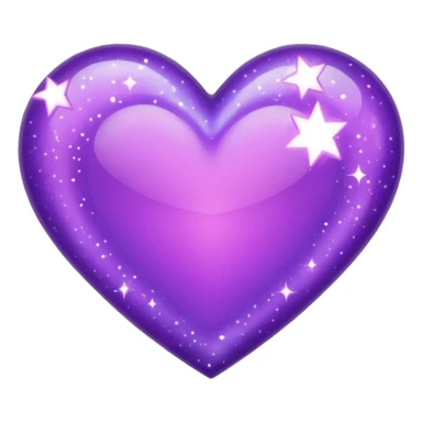 glitter purple and cian heart sticker